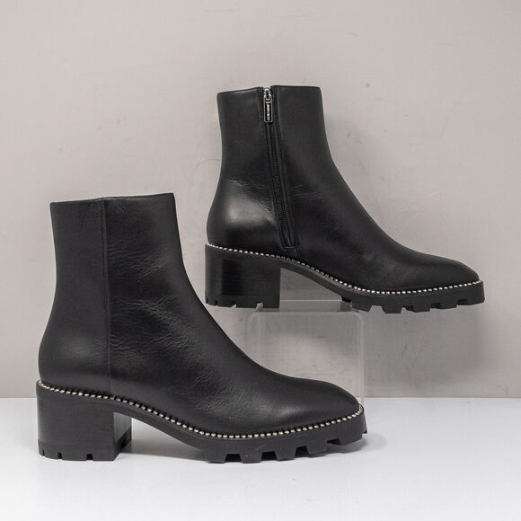 Jimmy Choo Mava 35 Black Smooth Leather Crystral Trim Booties, Size 39 EU (9 US) - Picture 2 of 7